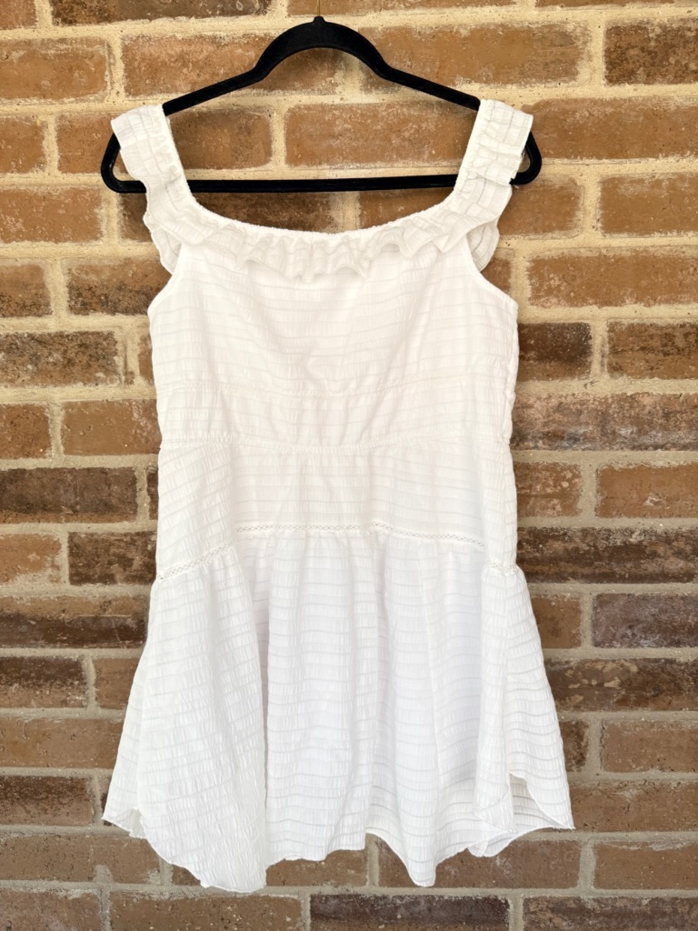 wild fable White Ruffled Square-Neck Mini Dress - Picture 3 of 3